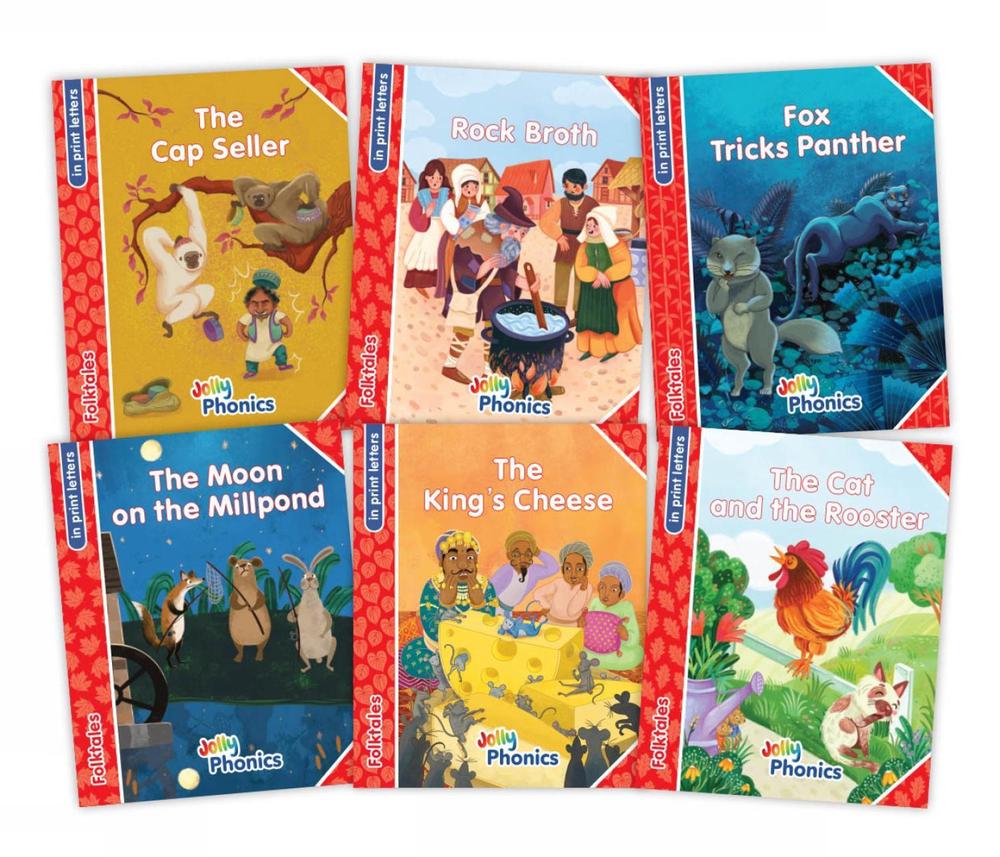 Jolly Phonics Folktales Red Readers (Level 1) Complete Set (1-6): In Print Lette
