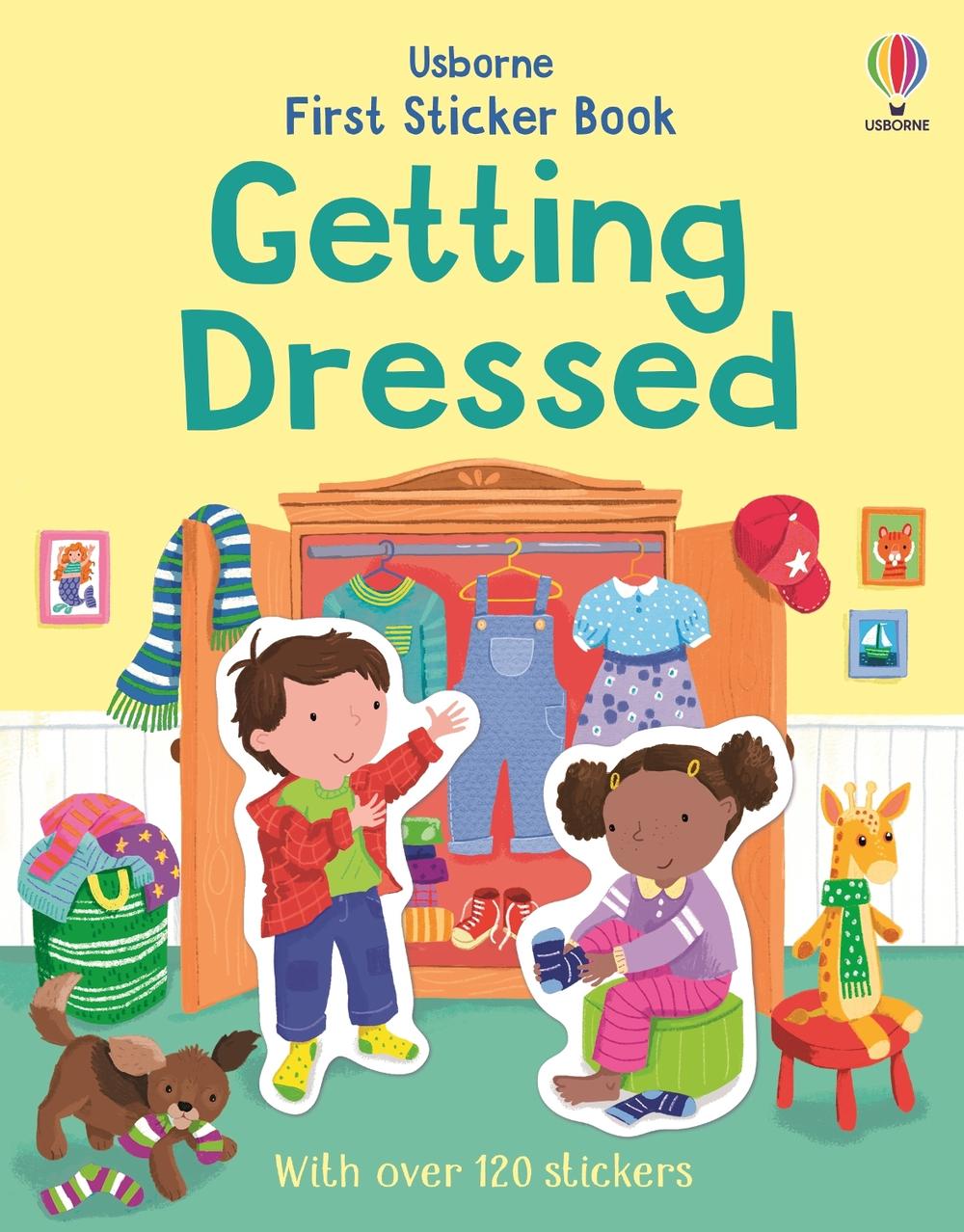First Sticker Book Getting Dressed, 9781836041597
