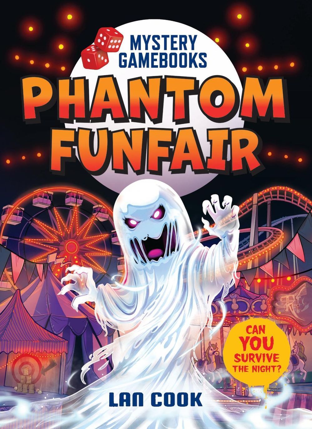 Front cover of Phantom Funfair by Lan Cook, illustrated by Jared MacPherson