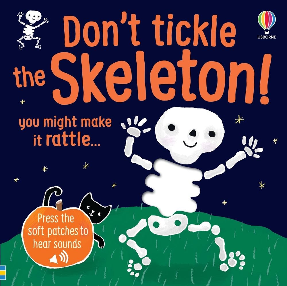 Front cover of Don't Tickle the Skeleton! by Sam Taplin, illustrated by Ana Martín Larrañaga