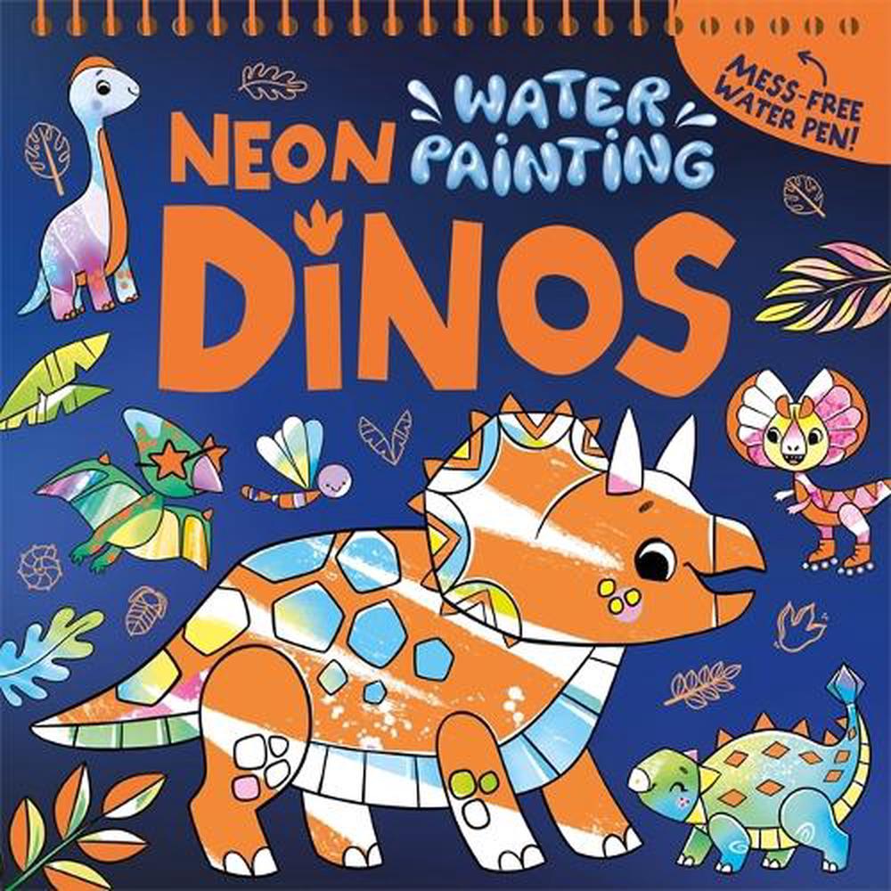 Neon Water Painting Dinos, 9781836502326
