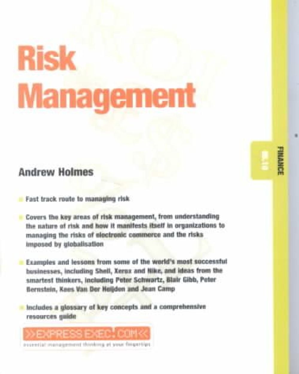 Risk Management, 1st Edition by Andrew Holmes - ISBN: 9781841123417