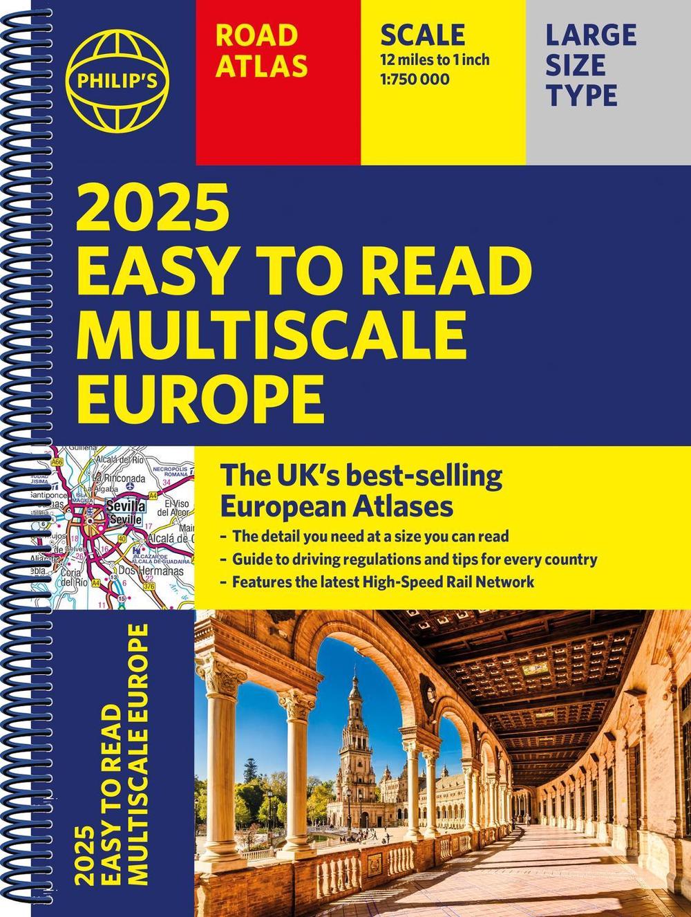 2025 Philip's Easy to Read Multiscale Road Atlas Europe by Philip's Maps - ISBN: 9781849076609