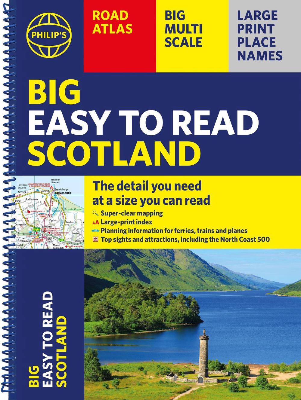 Philip's Big Easy to Read Scotland Road Atlas (Spiral A3) by Philip's Maps - ISBN: 9781849077224