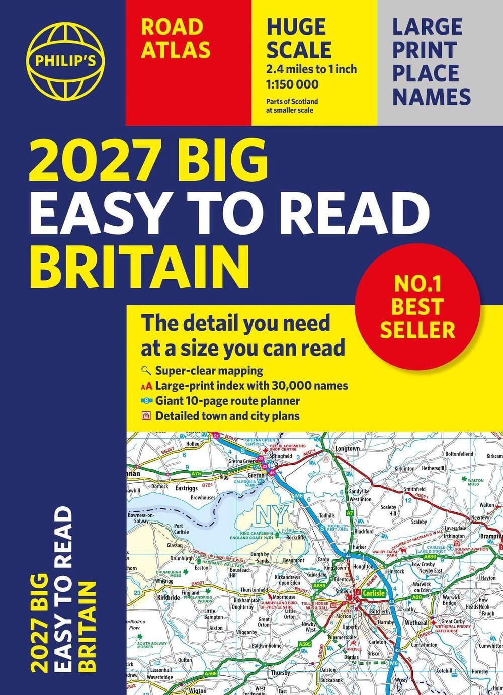 2027 Philip's Big Easy to Read Britain Road Atlas (A3 Paperback) by Philip's Maps - ISBN: 9781849077378
