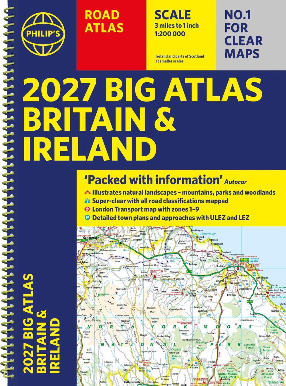 Philip's 2027 Big Road Atlas of Britain and Ireland (A3 Spiral) by Philip's Maps - ISBN: 9781849077446