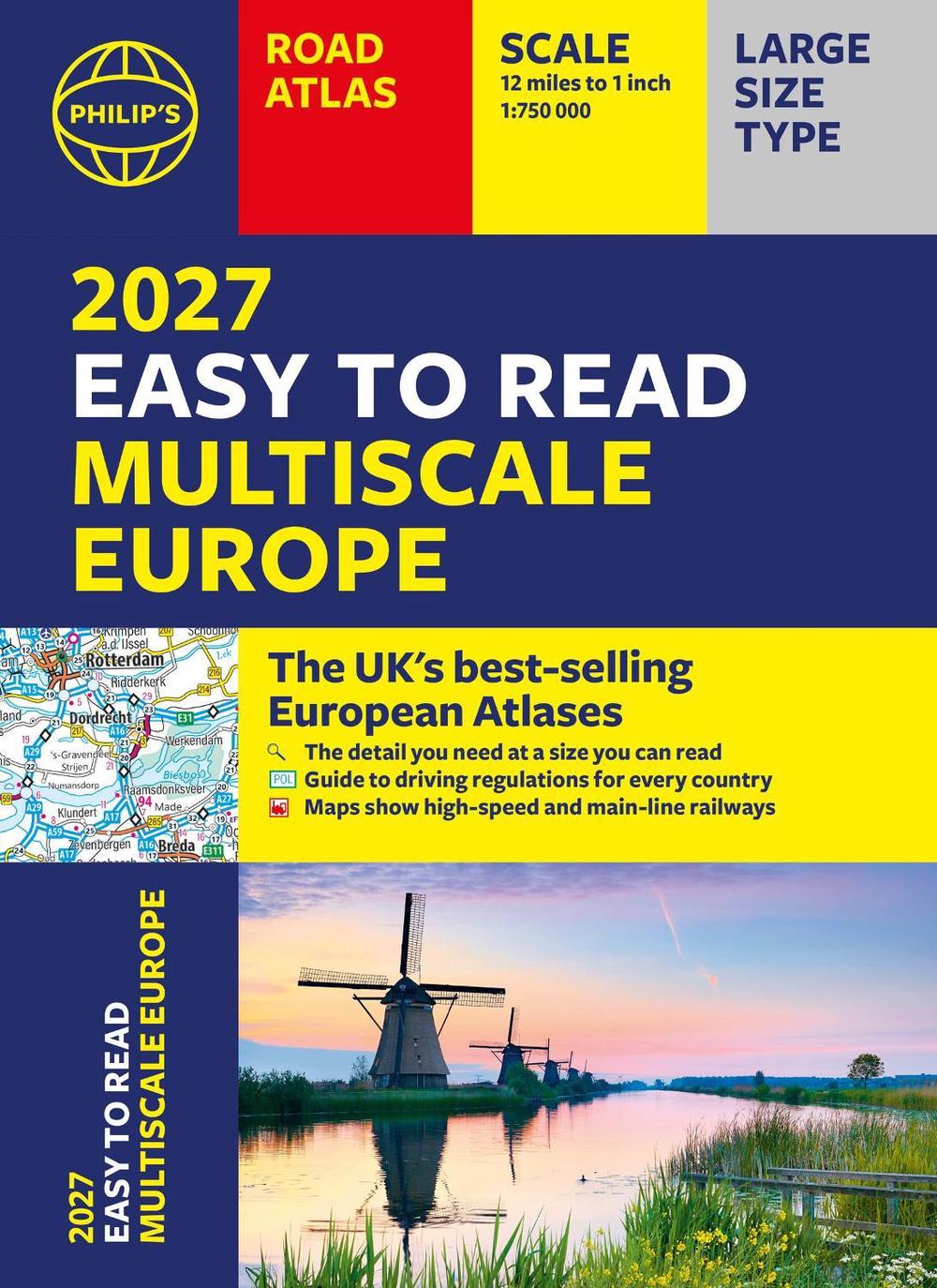 Philip's 2027 Easy to Read Multiscale Road Atlas of Europe by Philip's Maps - ISBN: 9781849077460