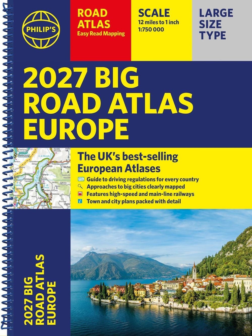 Philip's 2027 Big Road Atlas of Europe by Philip's Maps - ISBN: 9781849077491
