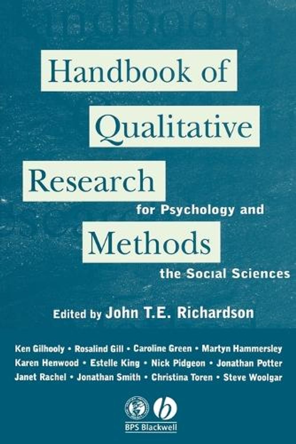 Handbook of Qualitative Research Methods for Psychology and the Social ...