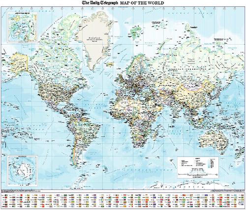 Daily Telegraph Wall Map of the World by Dennis Hawes, 9781858797199 ...