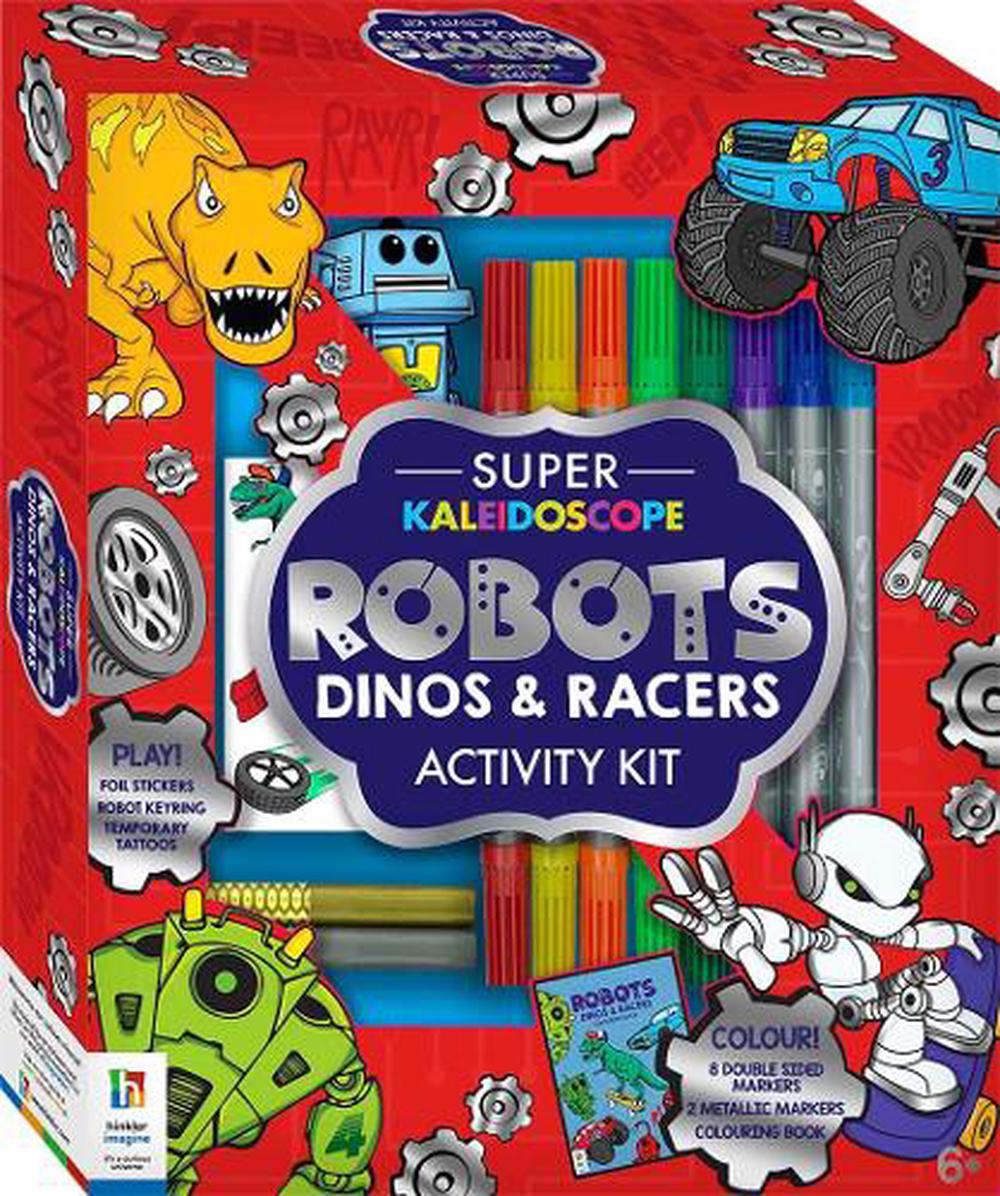 Super Kaleidoscope Activity Kit Robots Dinos and Racers, 9781865155616