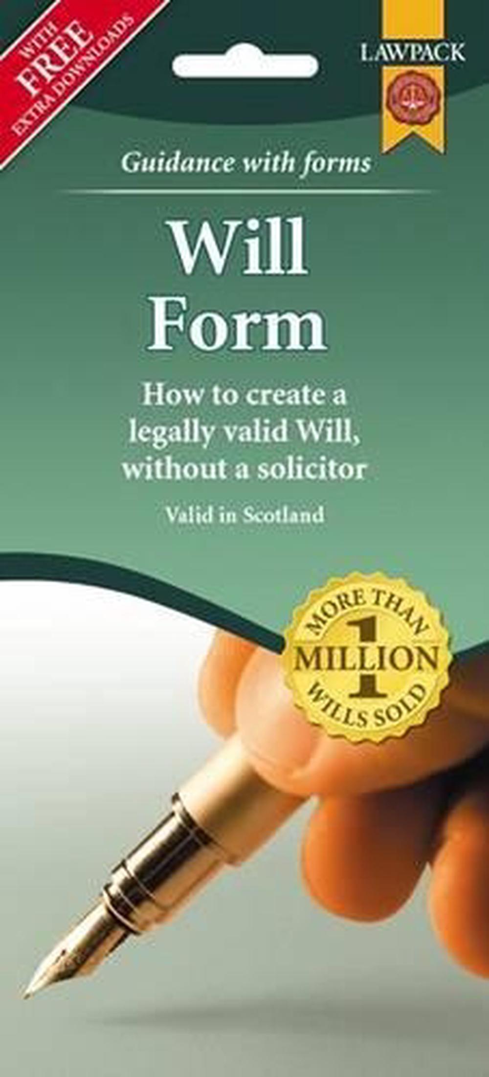 Last Will & Testament Form Pack for Scotland, 9781907765650