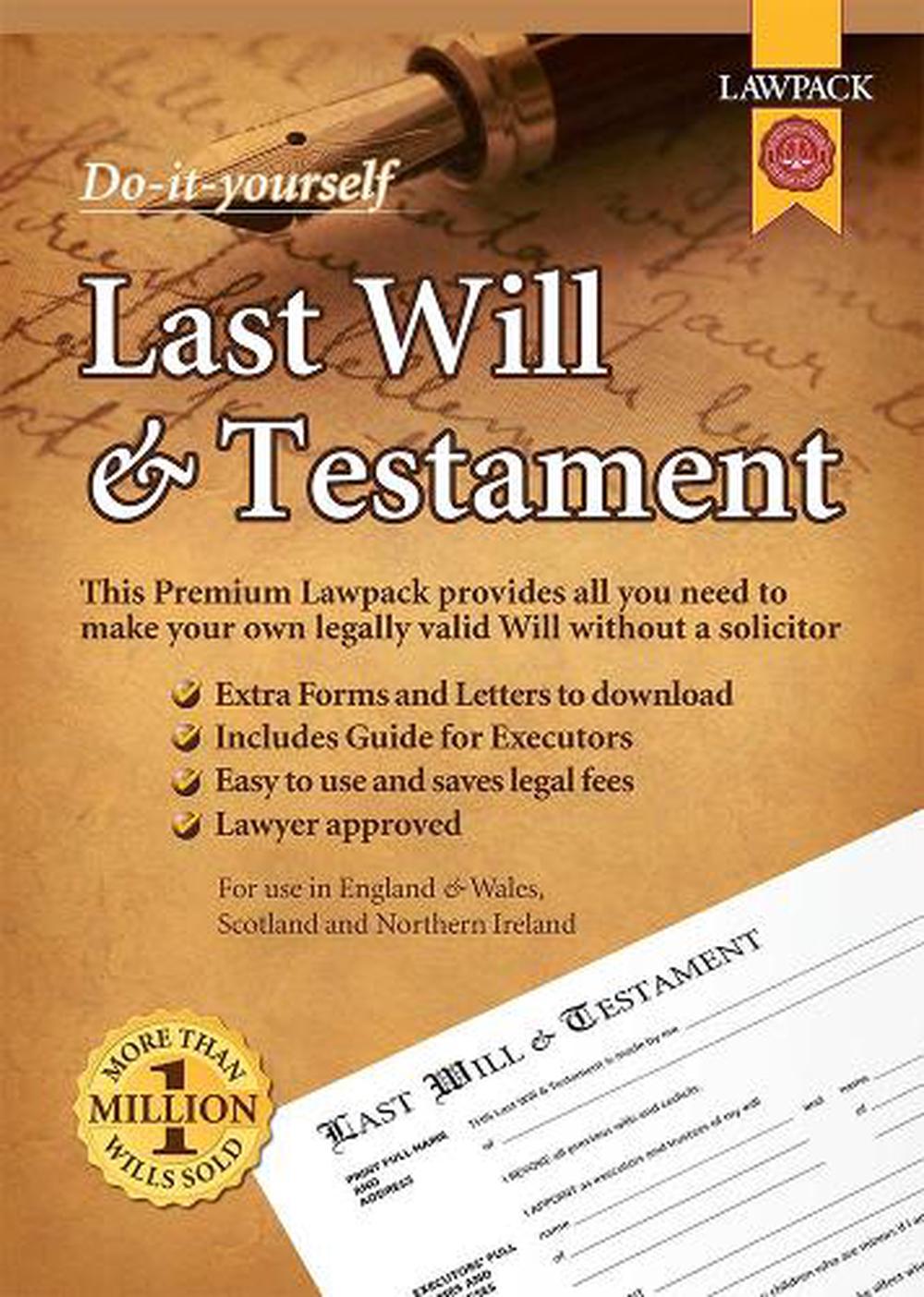 Lawpack Premium Last Will & Testament DIY Kit, 9781907765964