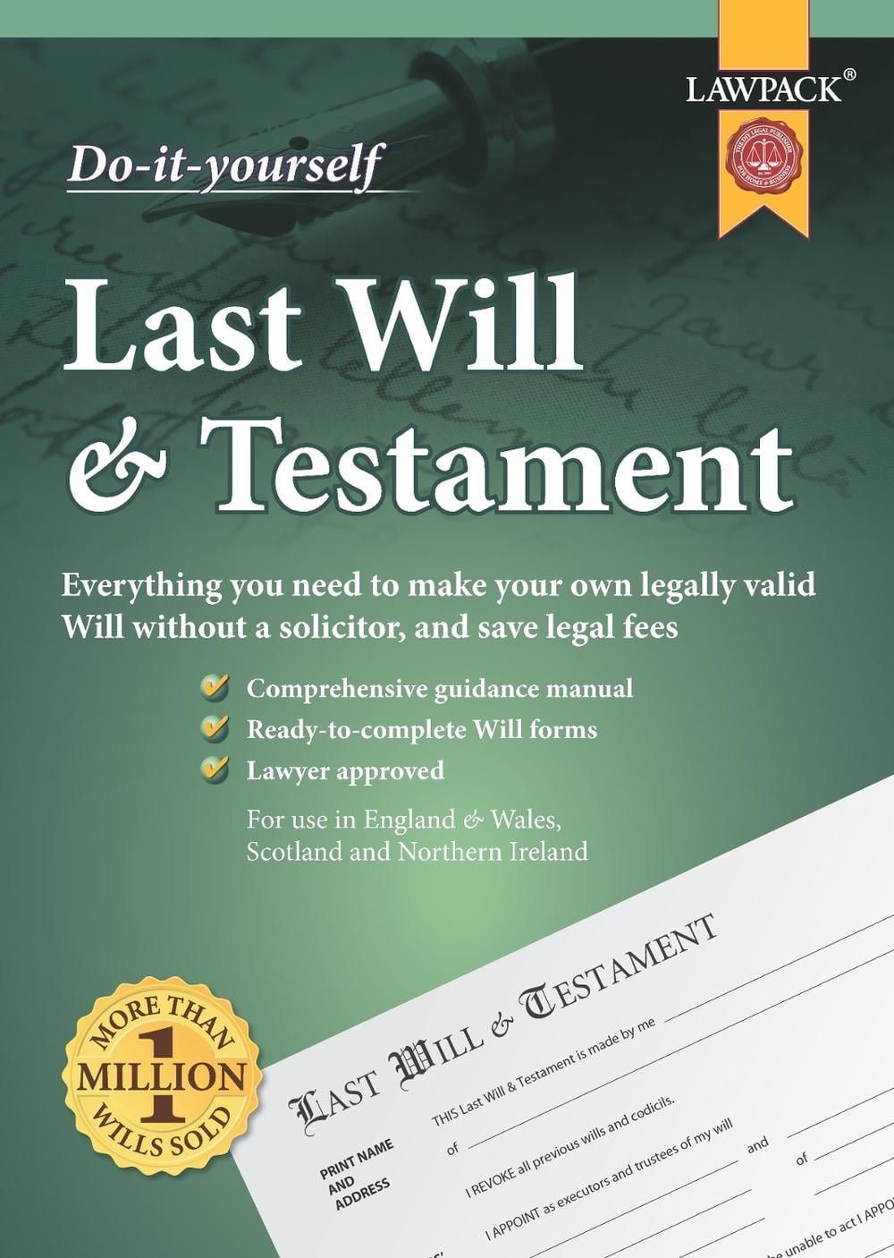 Last Will & Testament Kit by Lawpack - ISBN: 9781910143834