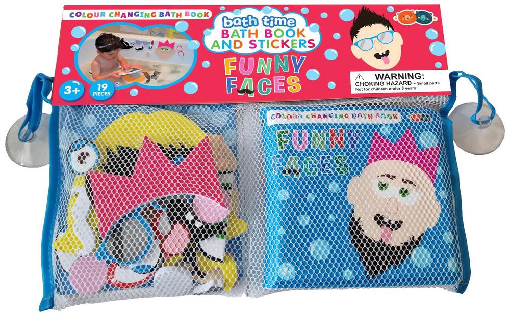 Funny Faces Colour Changing Bath Book & Stickers, 9781912544912