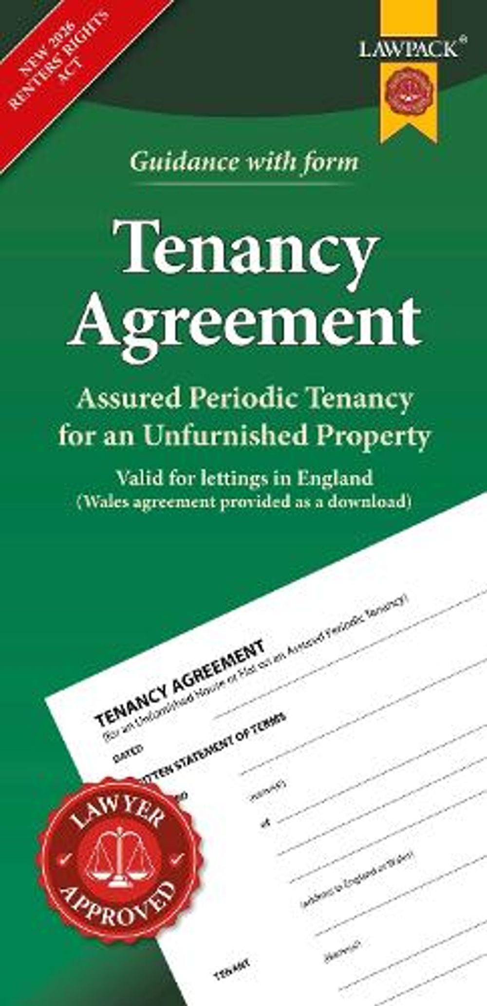 Unfurnished Tenancy Agreement Form Pack by Lawpack Lawpack - ISBN: 9781913714505