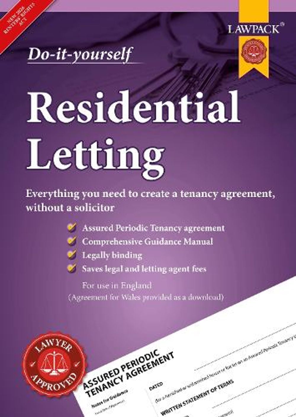Residential Letting DIY Kit by Lawpack Lawpack - ISBN: 9781913714536