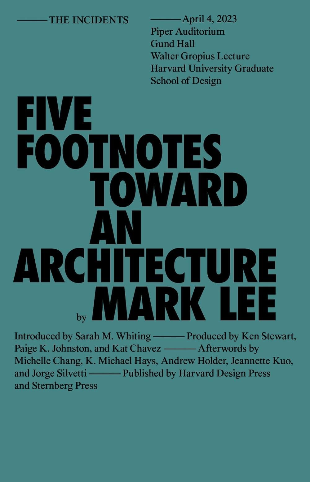 Five Footnotes Toward an Architecture by Mark Lee - ISBN: 9781915609762