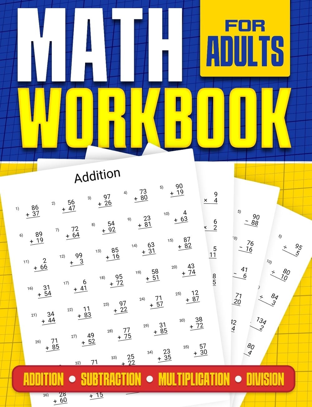 Math Workbook for Adults | Addition, Subtraction, Multiplication and
