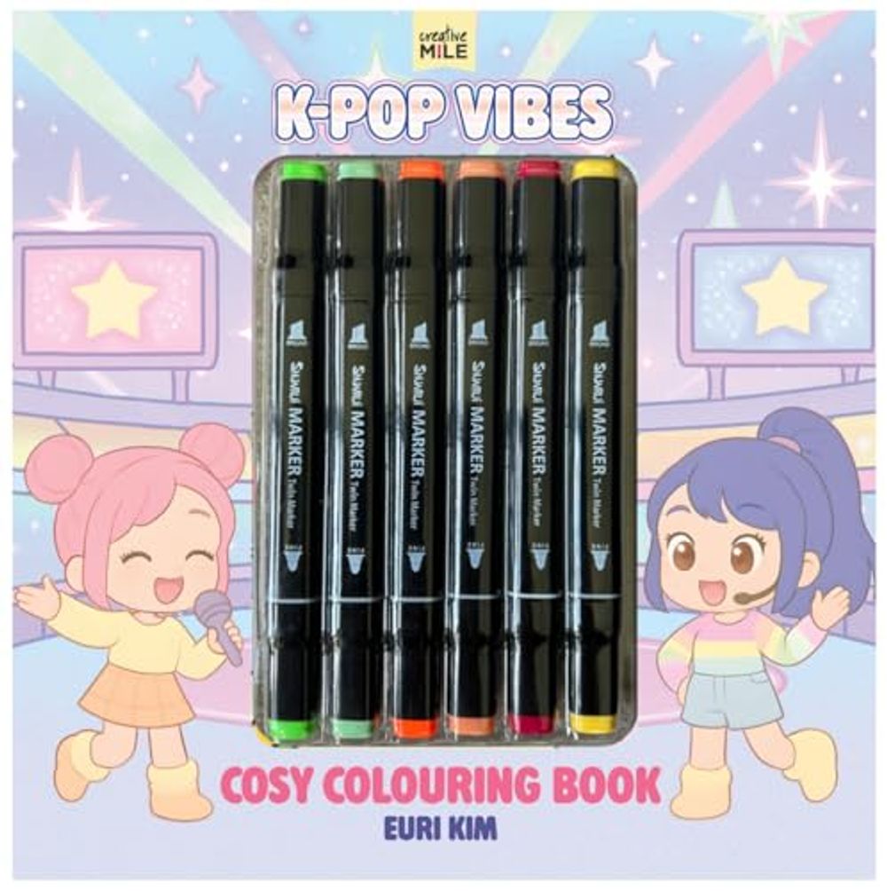 Lake Press K Pop Vibes Cosy Colouring Book & Markers by Lake Press - ISBN: 9781923551138