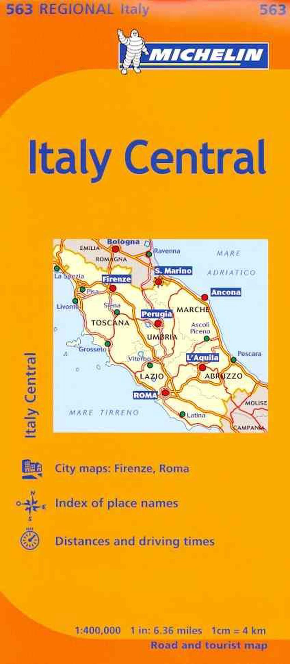 Michelin Italy: Central Map 563 By Michelin Travel & Lifestyle, Folded ...