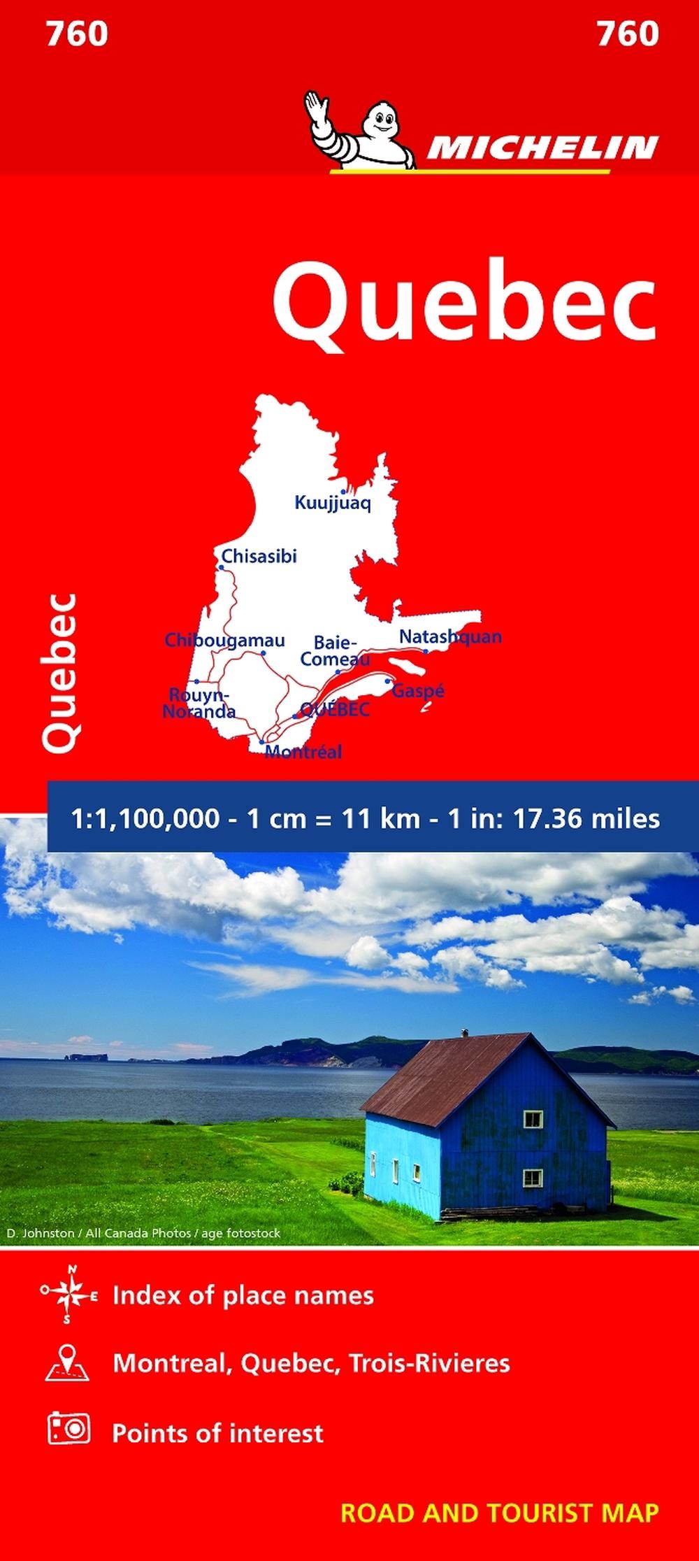 Quebec - Michelin National Map 760, 9782067208742