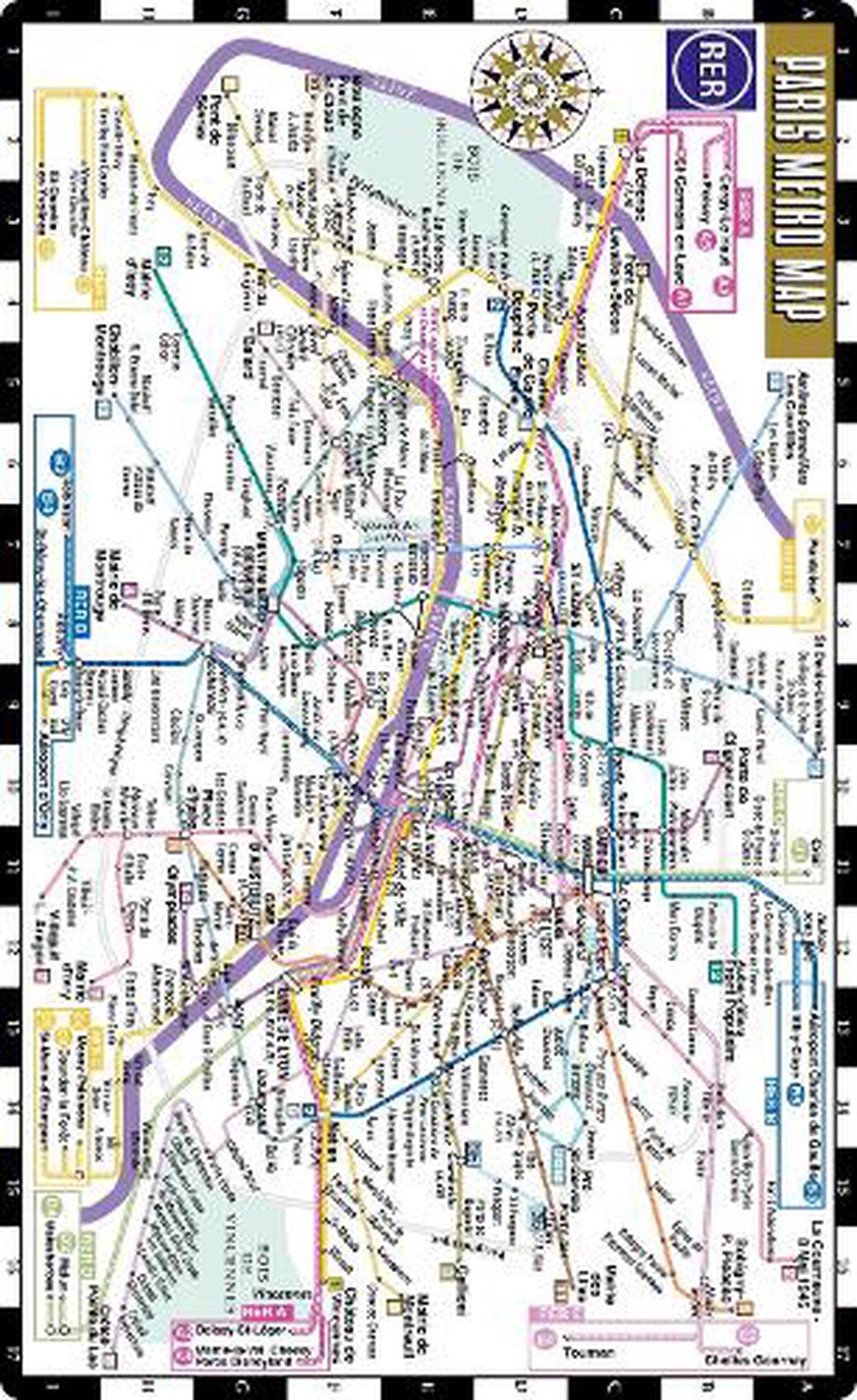 Streetwise Paris Metro Map - Laminated Metro Map of Paris, France by ...