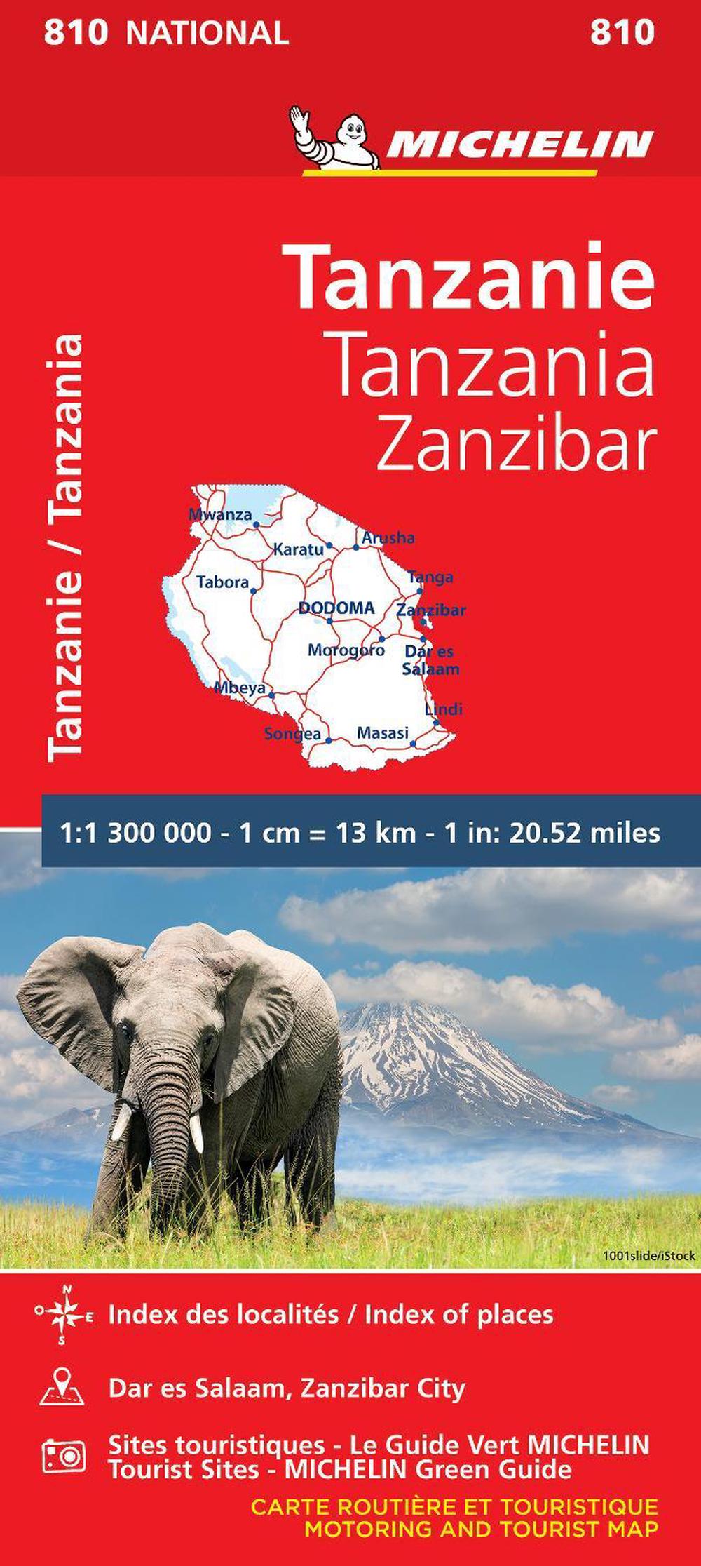 Tanzania & Zanzibar - Michelin National Map 810, 9782067242586
