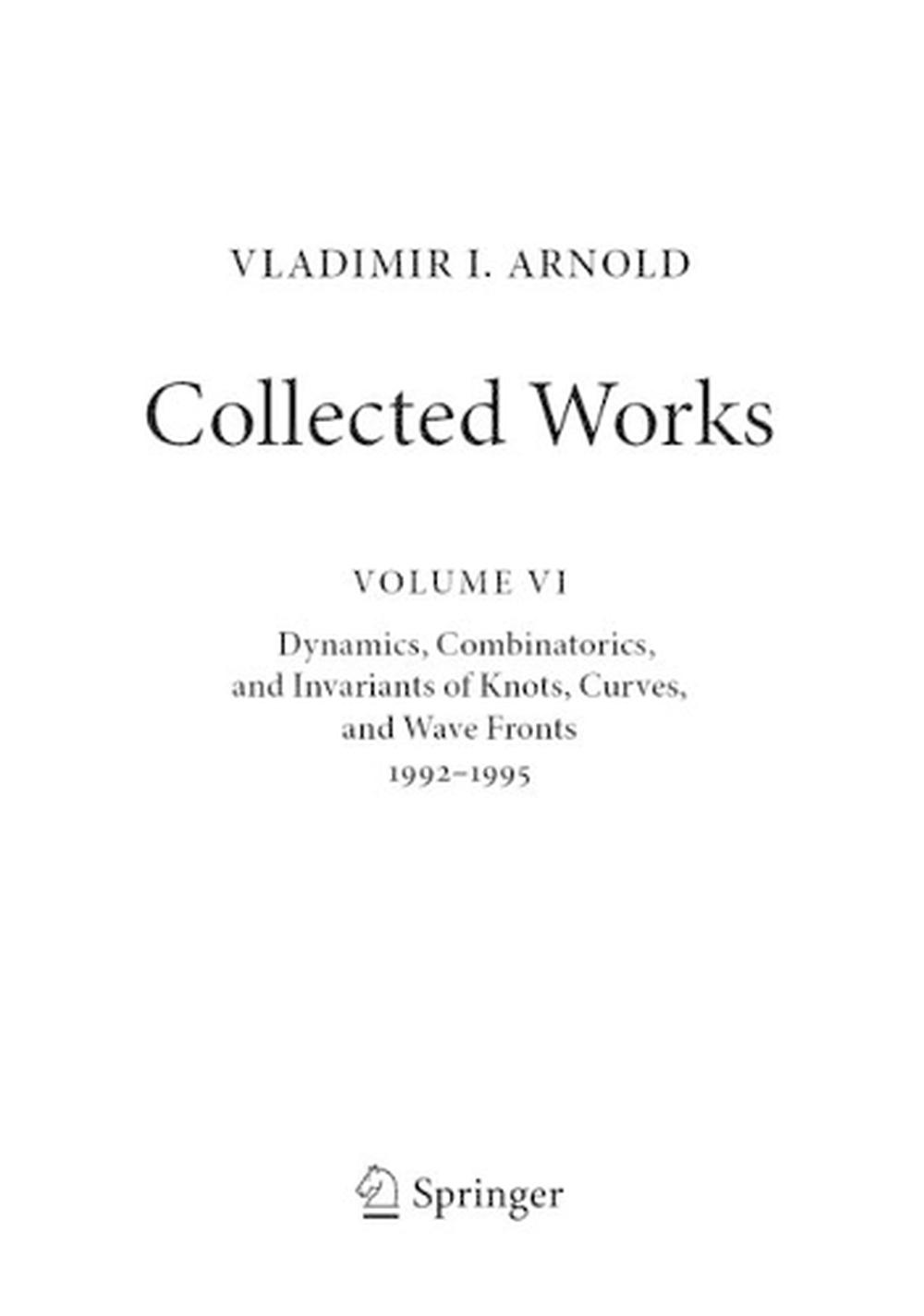 VLADIMIR I. ARNOLD—Collected Works, 9783031048036