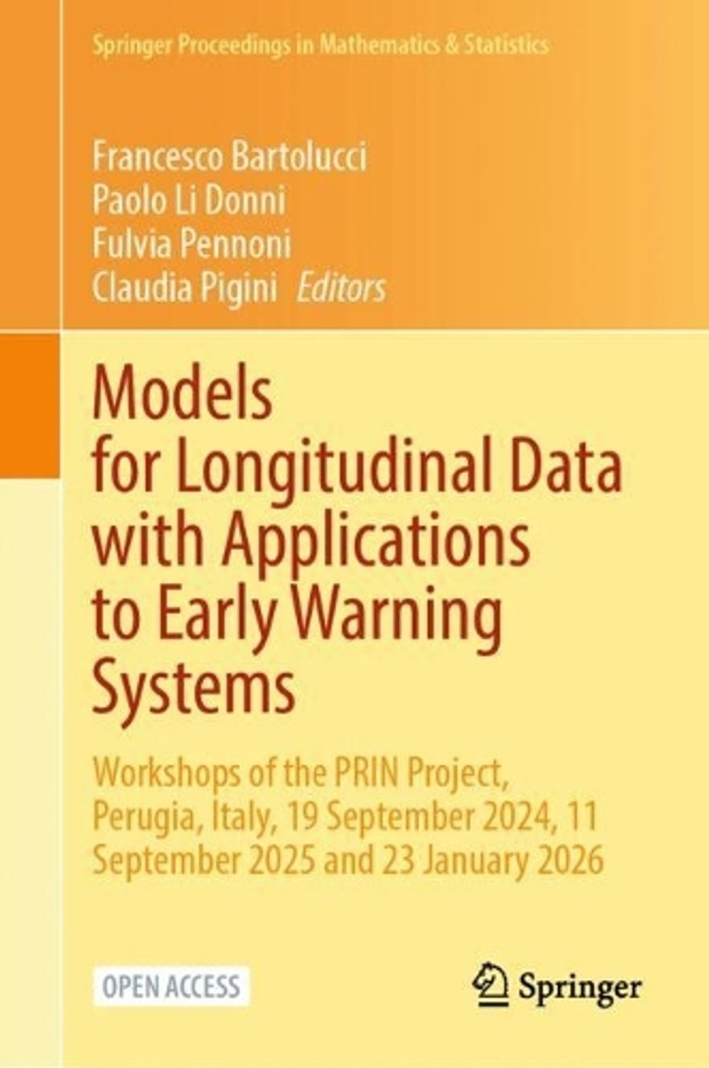 Models for Longitudinal Data with Applications to Early Warning Systems by Francesco Bartolucci - ISBN: 9783032241405