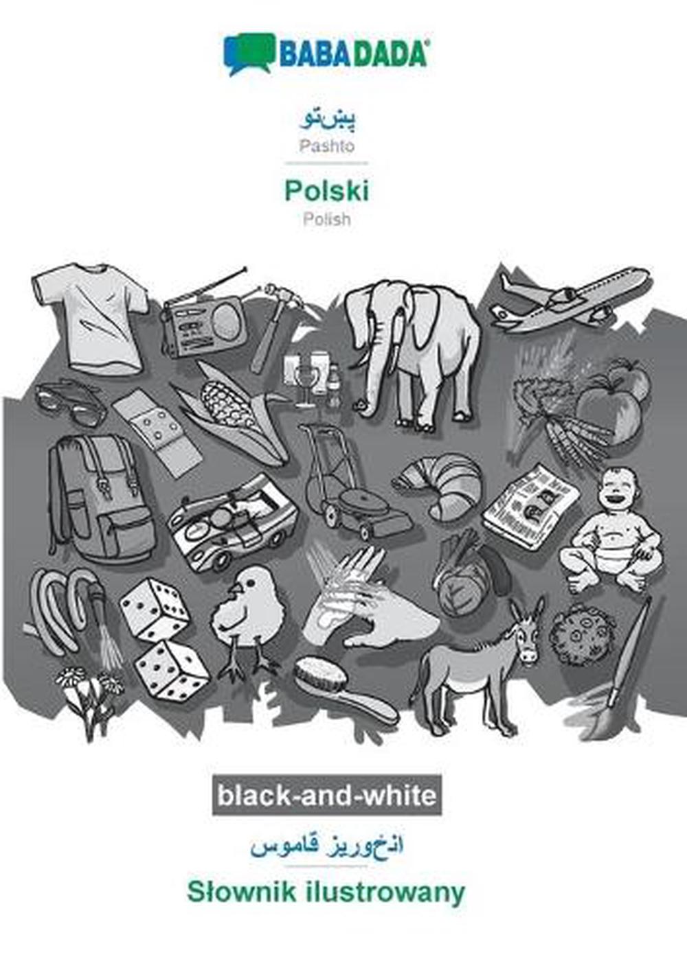 Pashto (in arabic script) - Polski, visual dictionary, BW, 9783751175210