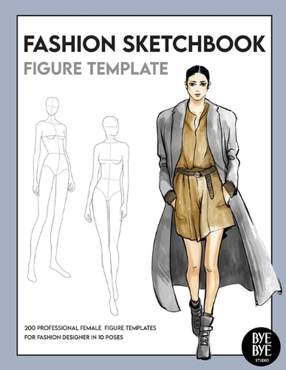 Fashion Sketchbook Female Figure Template, 9783952572337