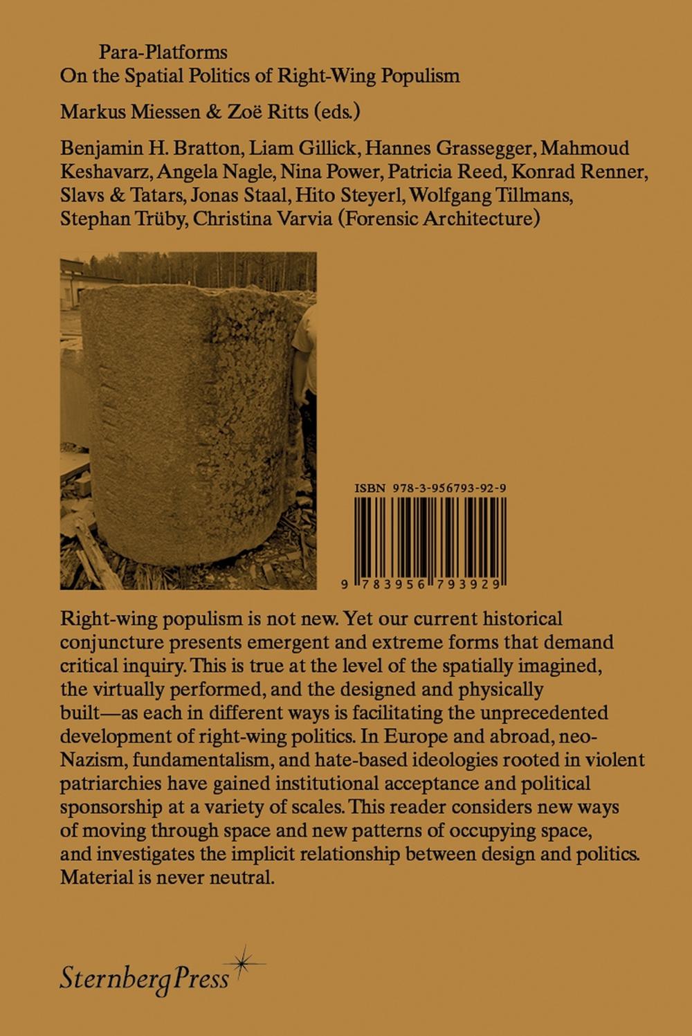 Para–Platforms – On the Spatial Politics of Right–Wing Populism by Markus Miessen - ISBN: 9783956793929