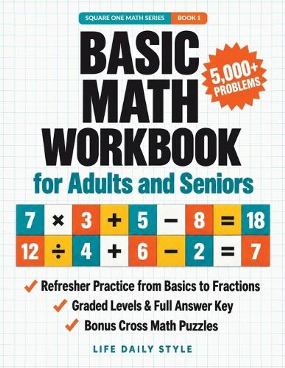 Basic Math Workbook for Adults and Seniors by Life Daily Style - ISBN: 9788368391855