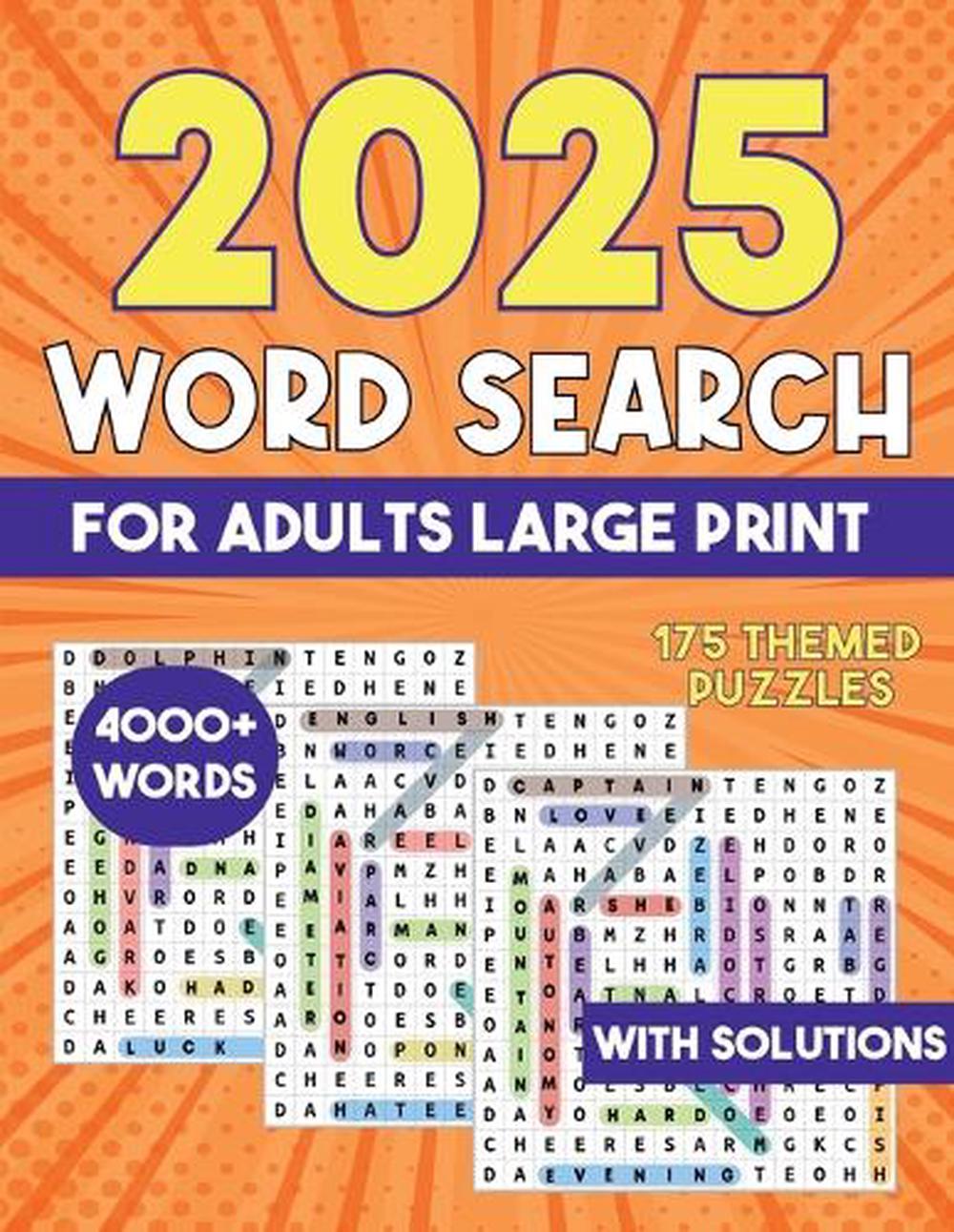 2025 Word Search for Adults Large Print 4000+ Words, 9788560360475