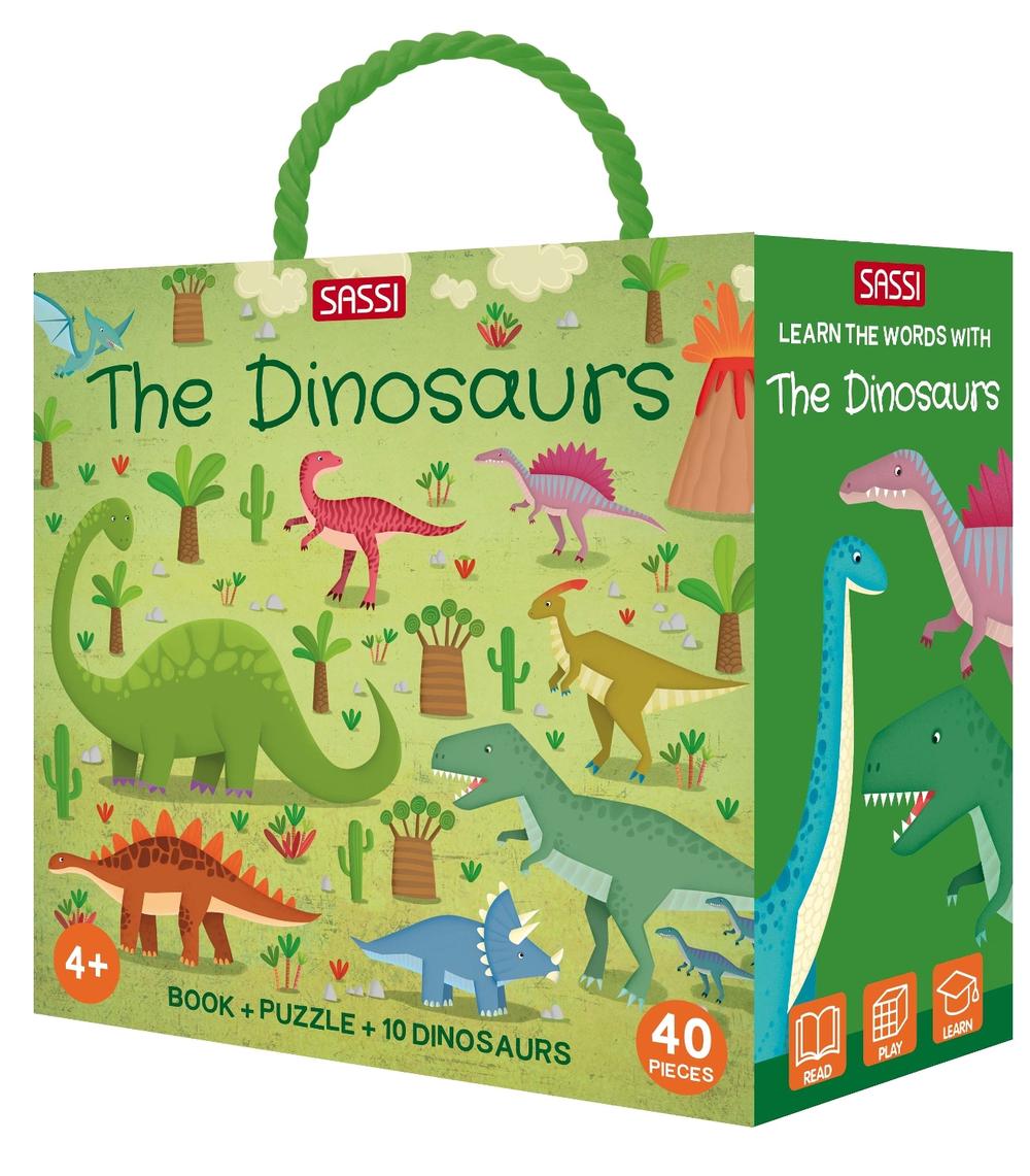 Sassi 3D Puzzle and Book Set - Learn Words Dinosaurs Sassi 3D Puzzle and Book Set - Learn Words Dinosaurs