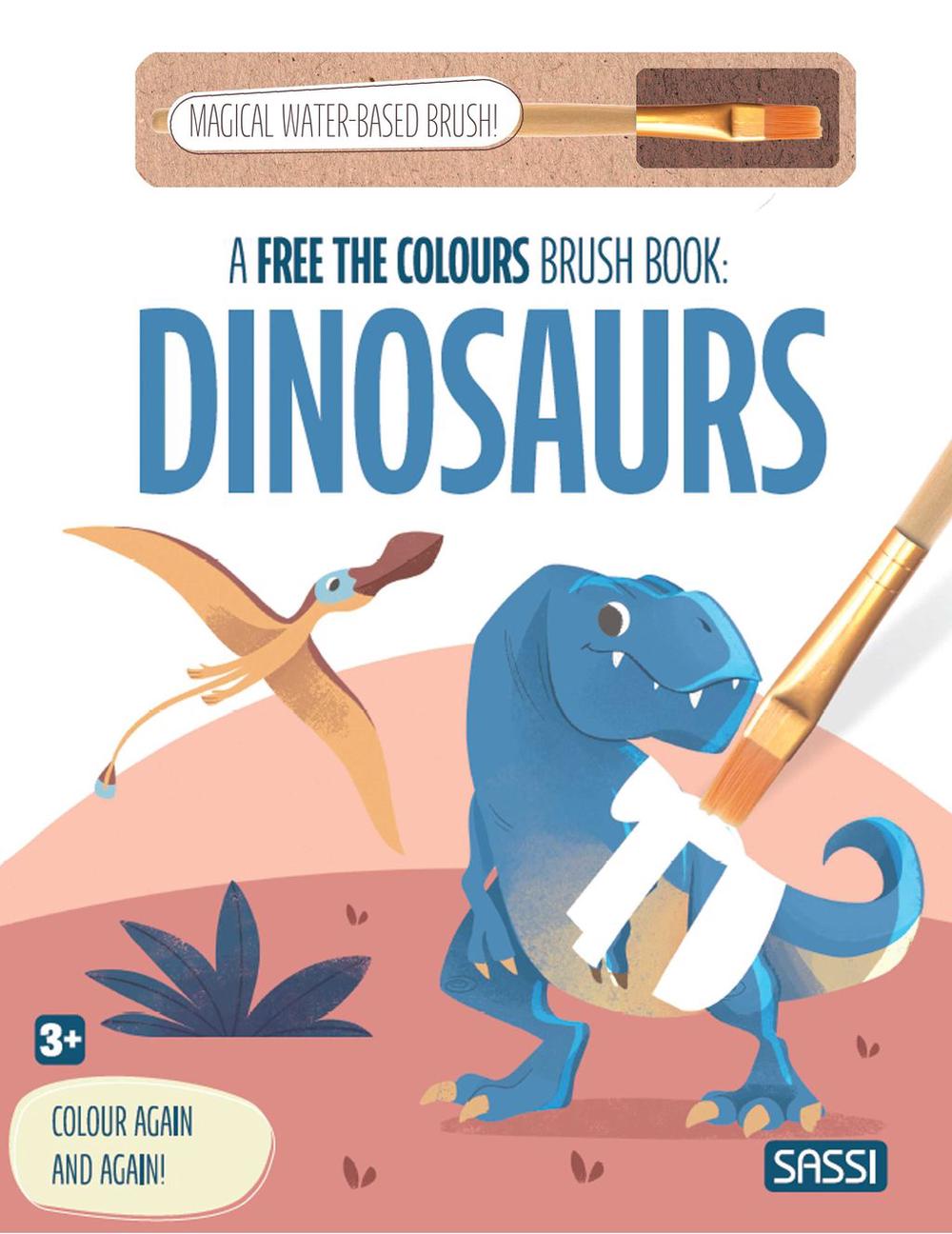 Free the Colours Reusable Paint Brush Book - Dinosaurs, 9788830356610