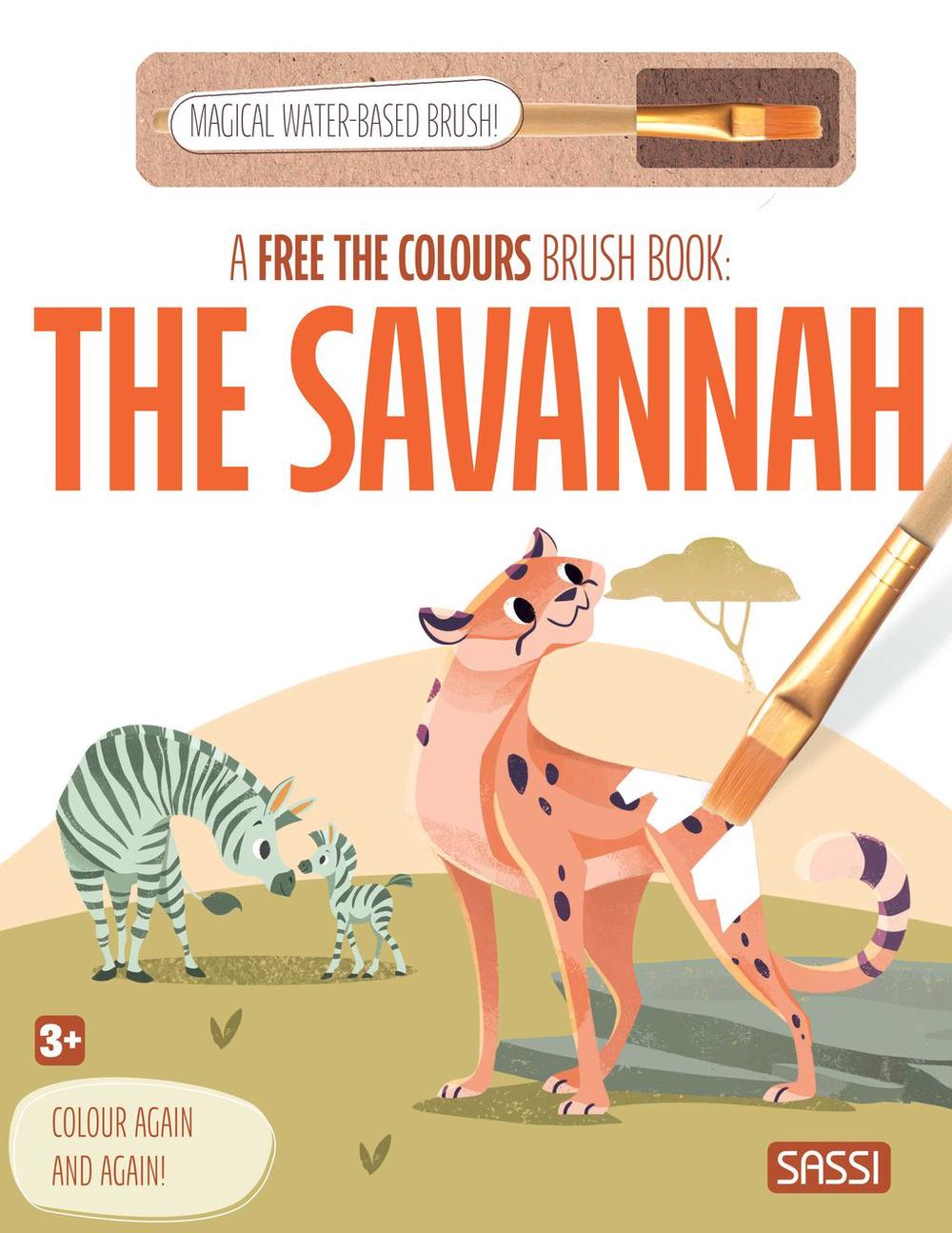 Free the Colours Reusable Paint Brush Book - The Savannah, 9788830381940
