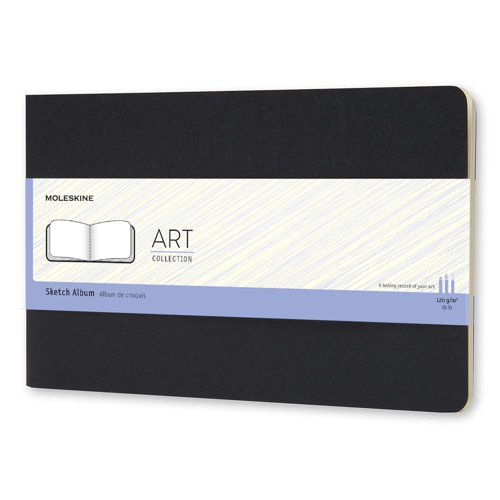 Moleskine Sketchbook, Large, Plain, Black, Soft Cover (5 X 8.25) by