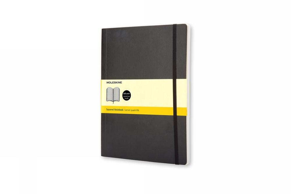Moleskine Soft Extra Large Squared Notebook Black, 9788883707247