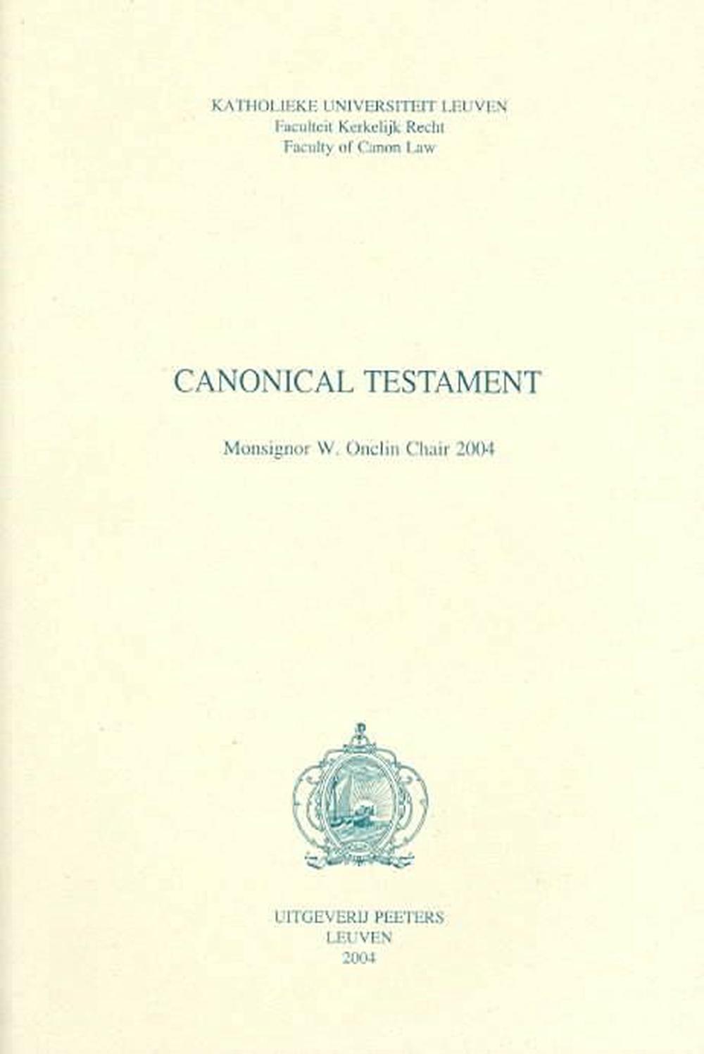 Canonical Testament, 9789042914636