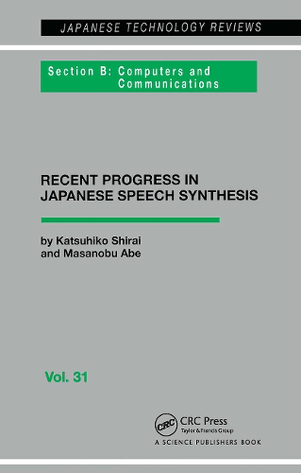 Japanese Speech Synthesis by Katushiko Shirai, Paperback, 9789056990954