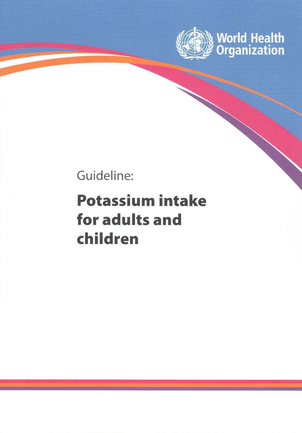 Potassium intake for adults and children, 9789241504829
