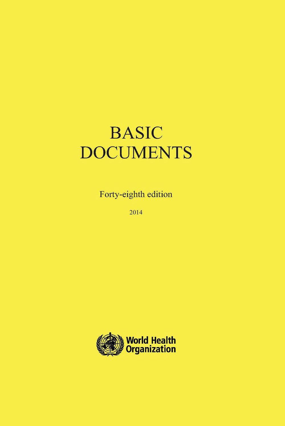 Basic Documents by World Health Organization, Paperback, 9789241650489 ...