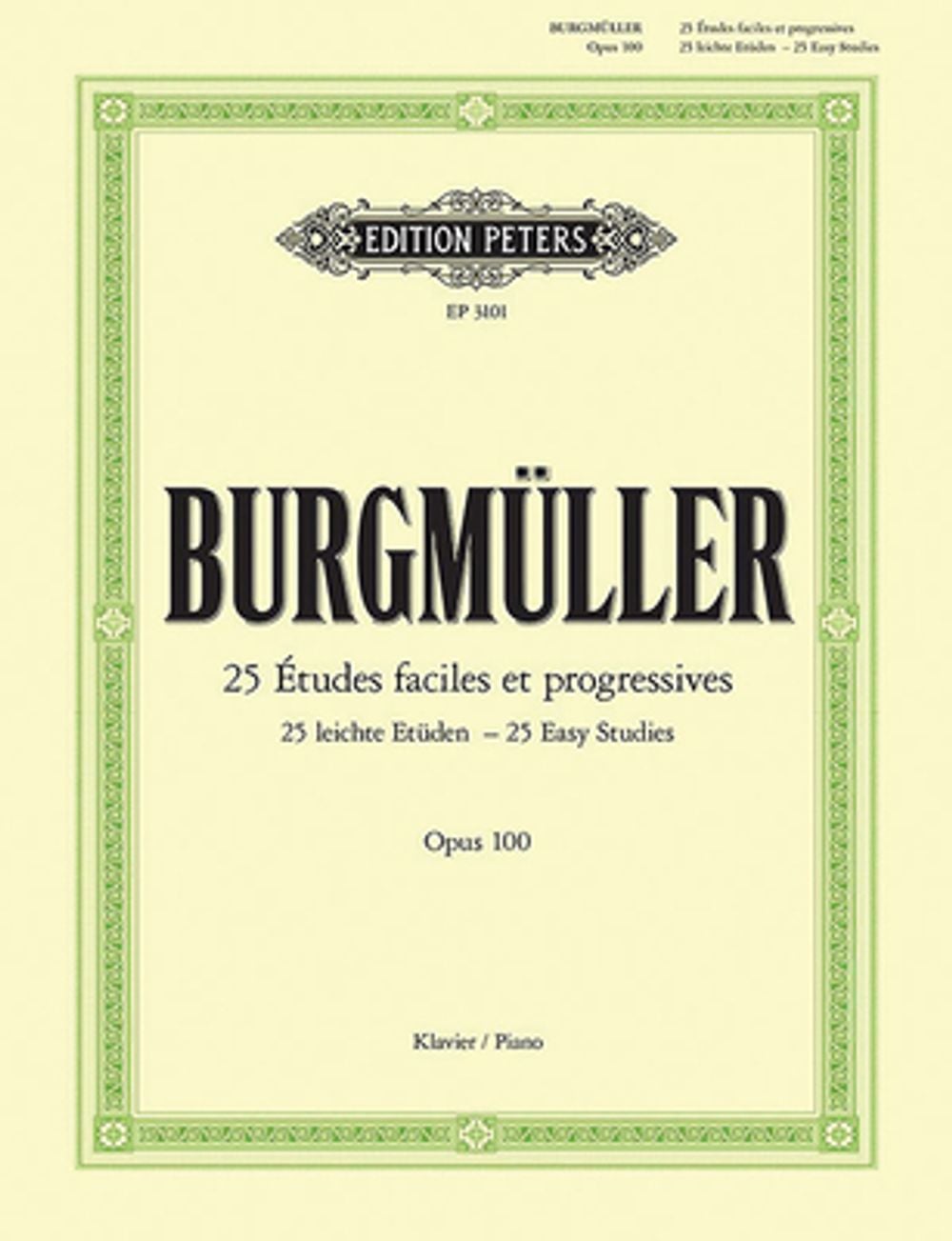 25 Easy & Progressive Studies Op.100 by Burgmuller - ISBN: 9790014013981