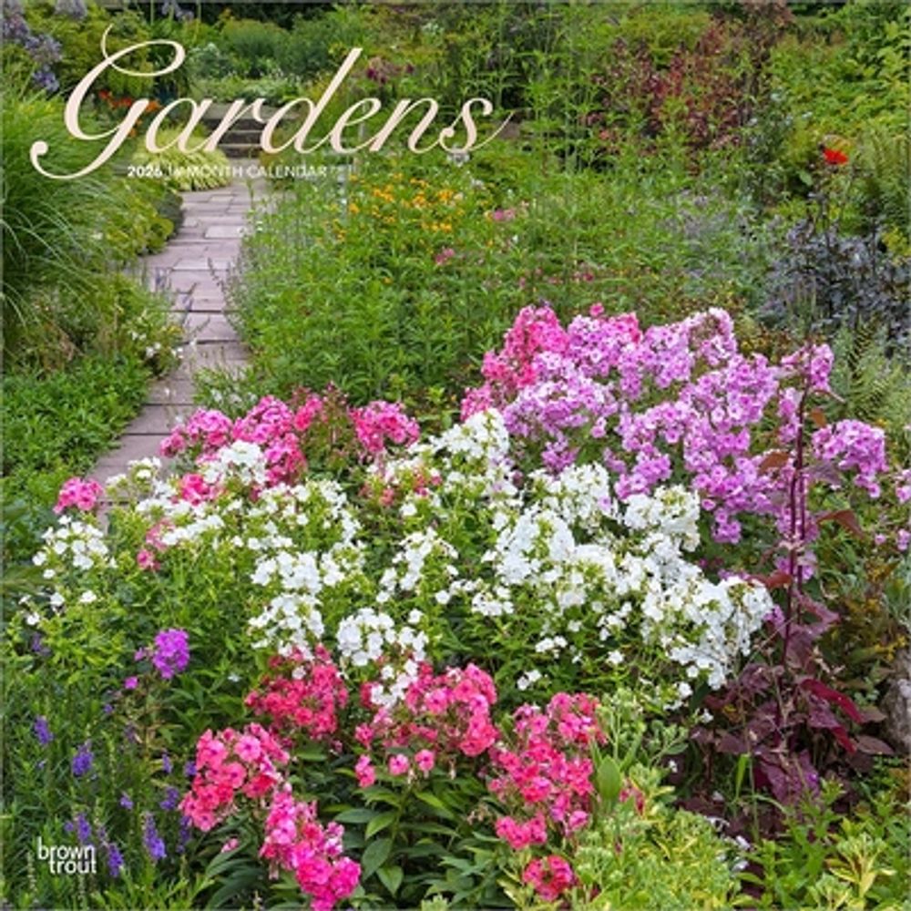 Gardens 2026 12 X 24 Inch (Hanging) Monthly Square Wall Calendar Foil ...