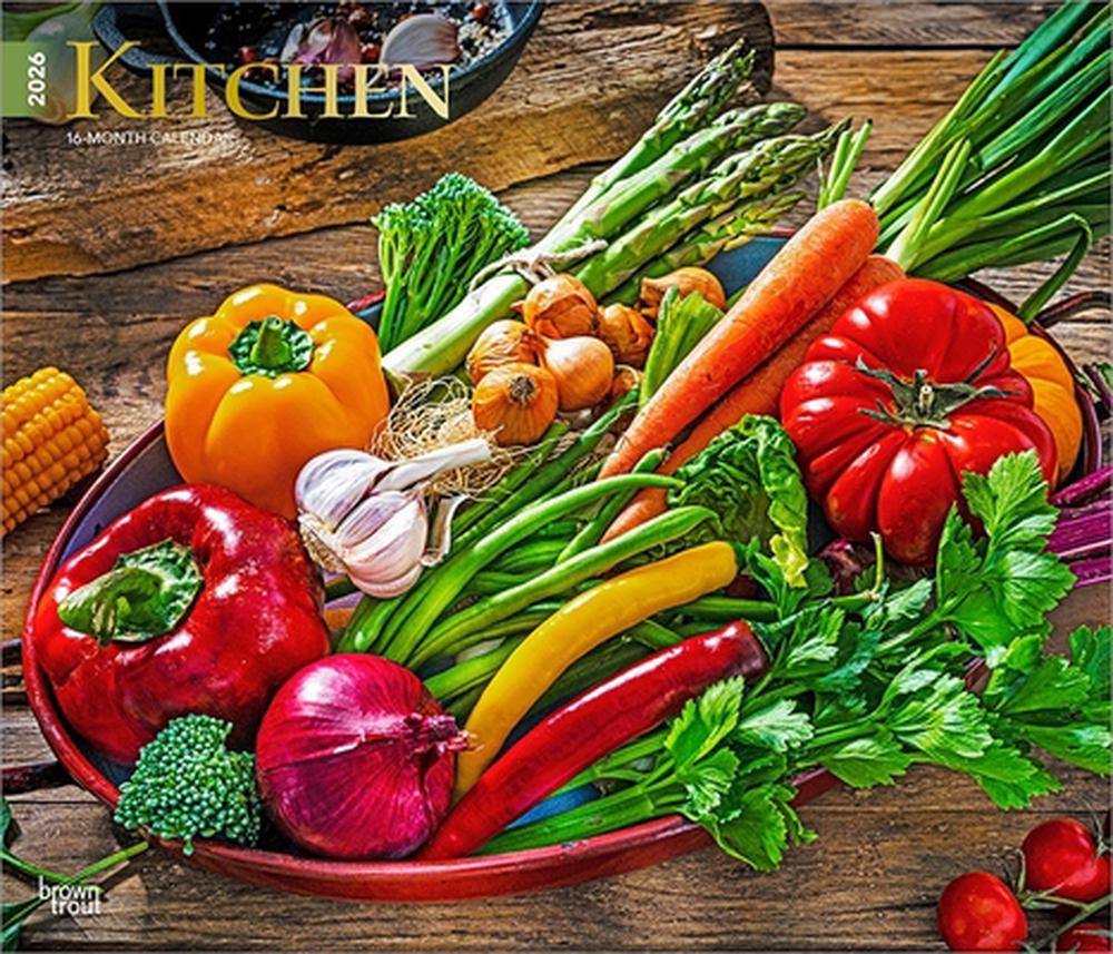 Kitchen 2026 14 X 24 Inch (Hanging) Monthly Deluxe Wall Calendar Foil Stamped Cover Plastic-Free, 9798330704057