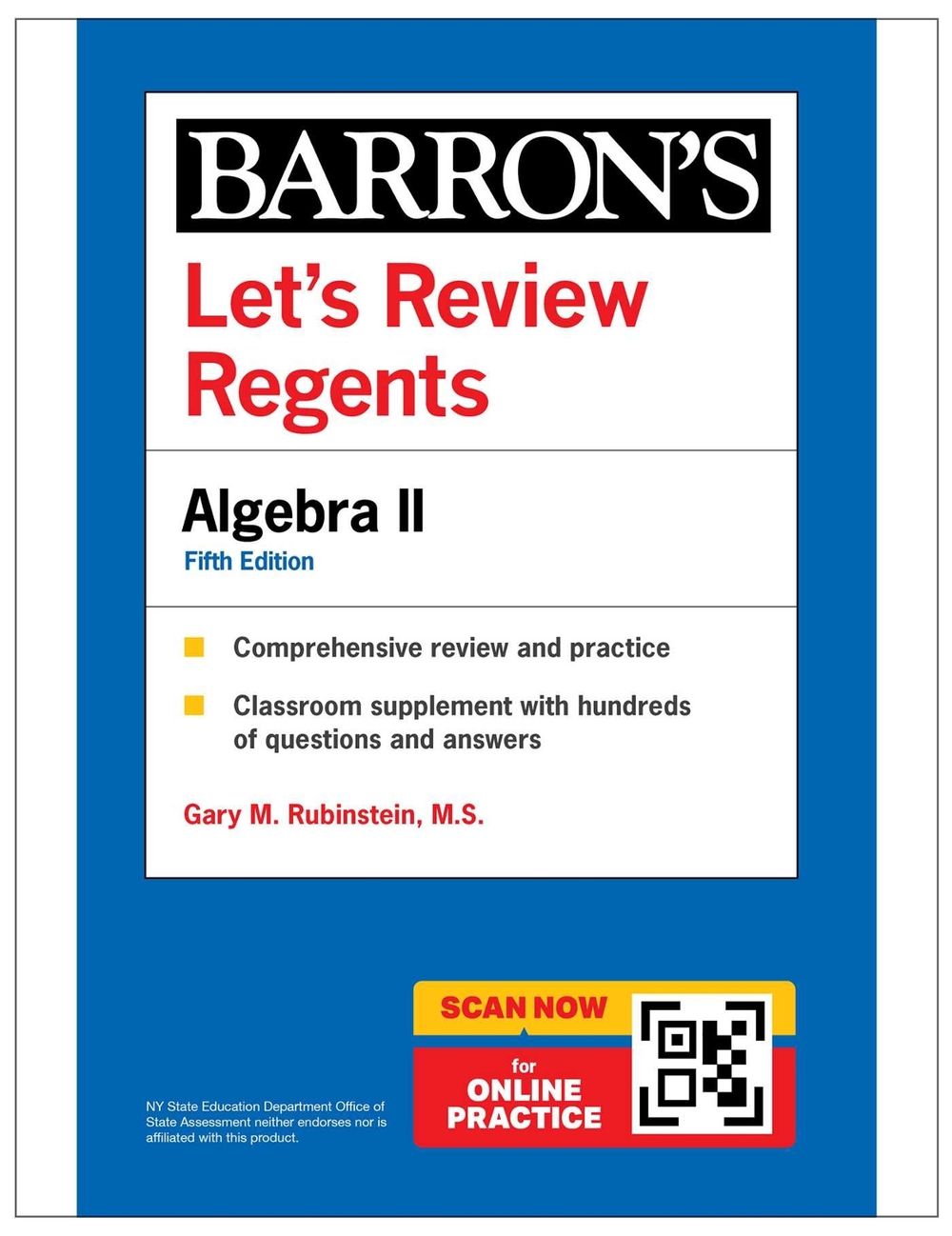 Let's Review Regents: Algebra II, Fifth Edition  (Barron's New York Regents) by Gary M. Rubenstein - ISBN: 9798349700330