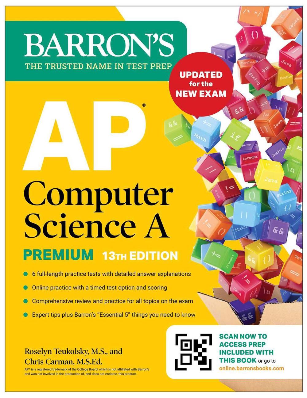 AP Computer Science A Premium, 13th Edition: Prep Book with 6 Practice Tests + Comprehensive Review + Online Practice (2026) by Roselyn Teukolsky - ISBN: 9798349700354