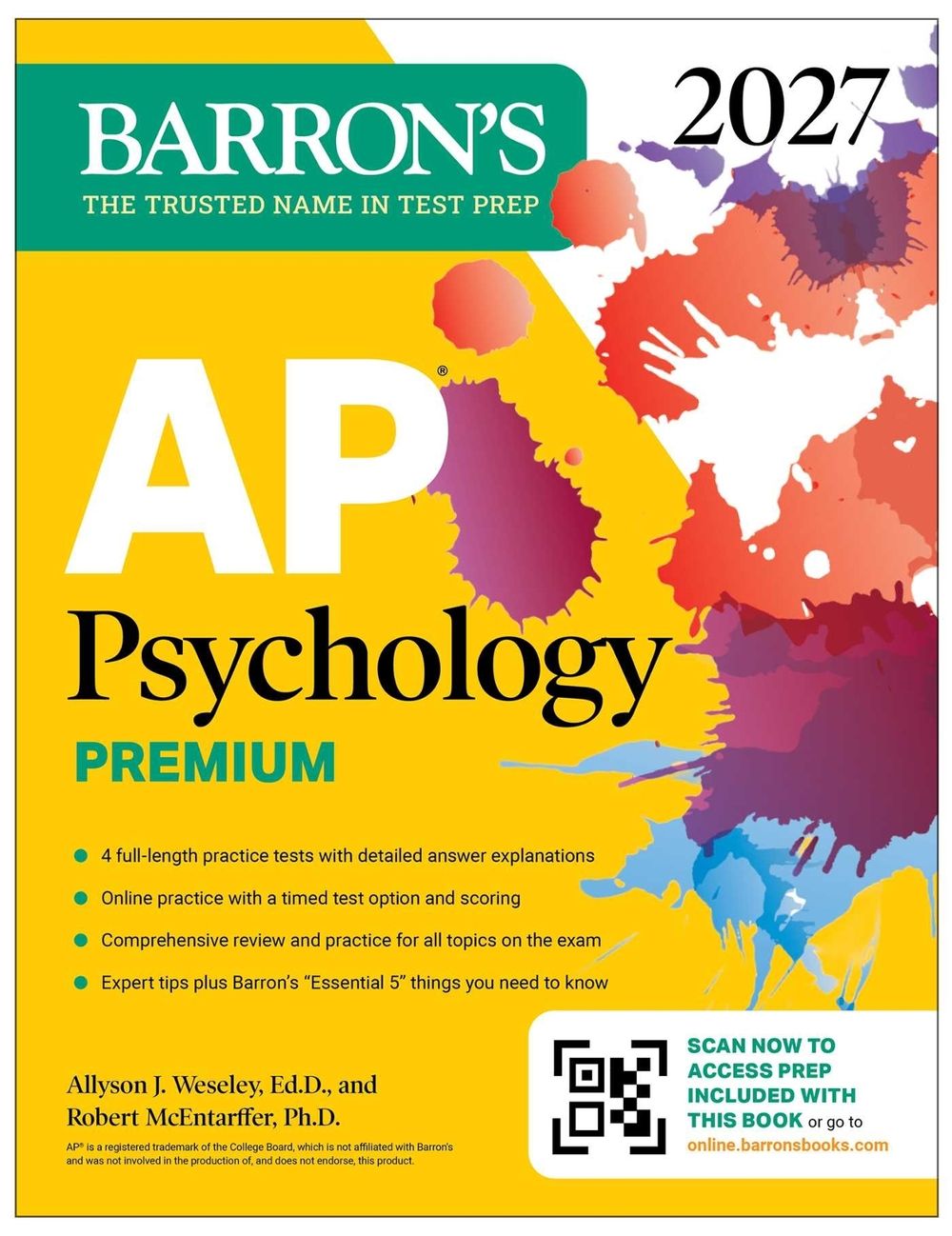 AP Psychology Premium, 2027: Prep Book with 4 Practice Tests + Comprehensive Review + Online Practice by Allyson J. Weseley - ISBN: 9798349701528